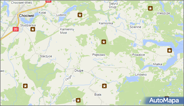 mapa Płątkowo, Płątkowo na mapie Targeo