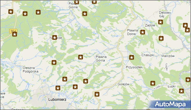 mapa Pławna Górna, Pławna Górna na mapie Targeo