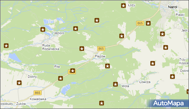 mapa Płazów, Płazów na mapie Targeo