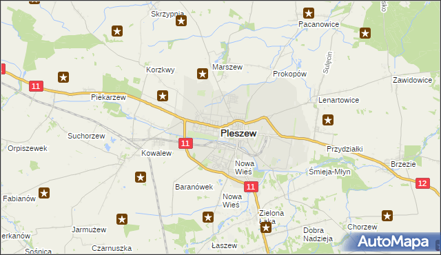 mapa Pleszew, Pleszew na mapie Targeo