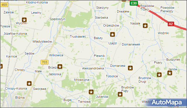 mapa Plewnik gmina Wartkowice, Plewnik gmina Wartkowice na mapie Targeo