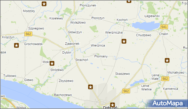 mapa Płomiany, Płomiany na mapie Targeo