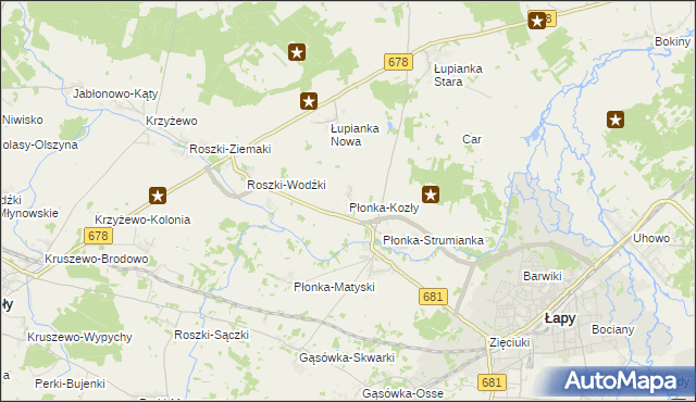 mapa Płonka-Kozły, Płonka-Kozły na mapie Targeo