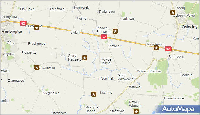 mapa Płowce Drugie, Płowce Drugie na mapie Targeo