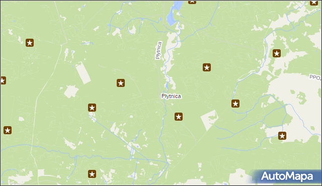 mapa Płytnica gmina Borne Sulinowo, Płytnica gmina Borne Sulinowo na mapie Targeo