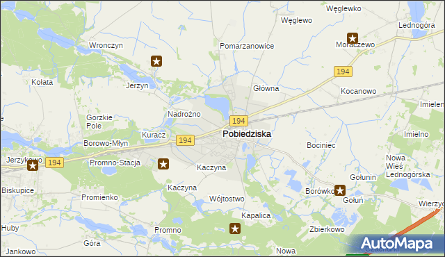 mapa Pobiedziska, Pobiedziska na mapie Targeo