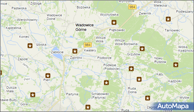 mapa Podborze gmina Radomyśl Wielki, Podborze gmina Radomyśl Wielki na mapie Targeo