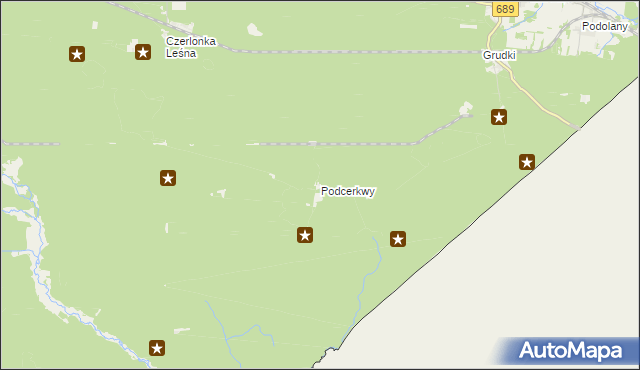 mapa Podcerkwy, Podcerkwy na mapie Targeo