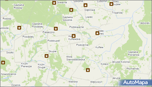 mapa Podciernie, Podciernie na mapie Targeo