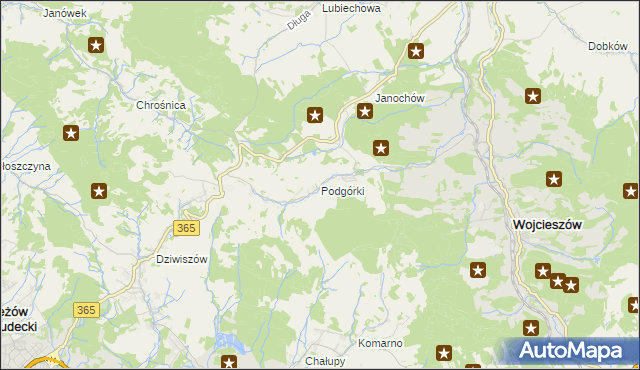 mapa Podgórki gmina Świerzawa, Podgórki gmina Świerzawa na mapie Targeo