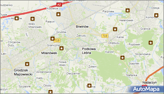 mapa Podkowa Leśna, Podkowa Leśna na mapie Targeo