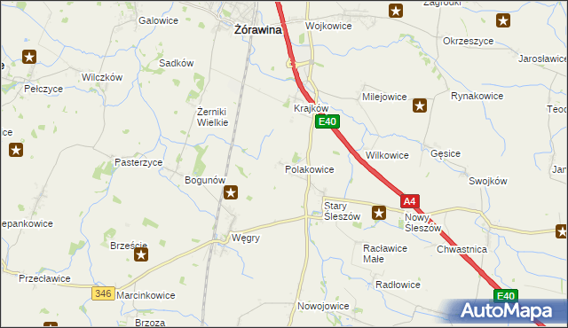 mapa Polakowice, Polakowice na mapie Targeo