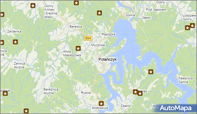 mapa Polańczyk, Polańczyk na mapie Targeo