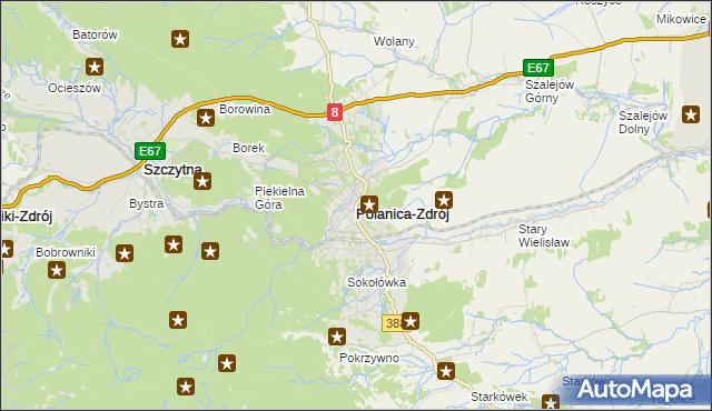 mapa Polanica-Zdrój, Polanica-Zdrój na mapie Targeo