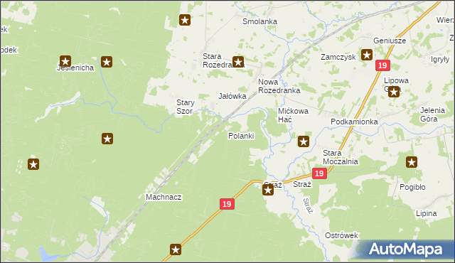 mapa Polanki gmina Sokółka, Polanki gmina Sokółka na mapie Targeo