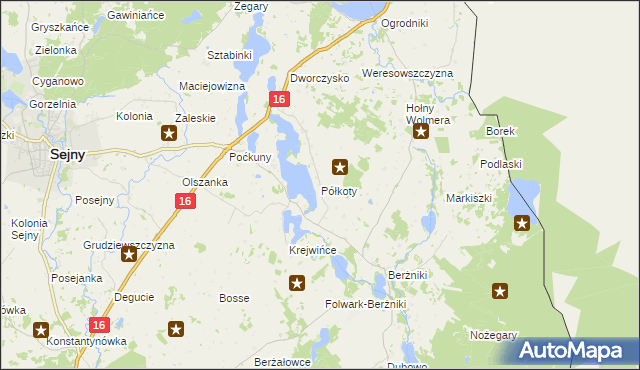 mapa Półkoty, Półkoty na mapie Targeo