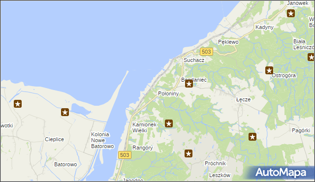 mapa Połoniny, Połoniny na mapie Targeo