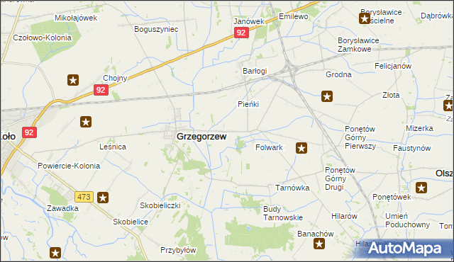 mapa Ponętów Dolny, Ponętów Dolny na mapie Targeo