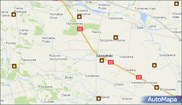 mapa Popów gmina Szczytniki, Popów gmina Szczytniki na mapie Targeo
