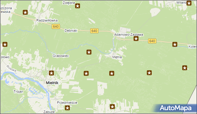 mapa Poręby gmina Mielnik, Poręby gmina Mielnik na mapie Targeo