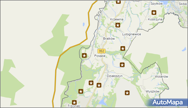 mapa Posada gmina Bogatynia, Posada gmina Bogatynia na mapie Targeo