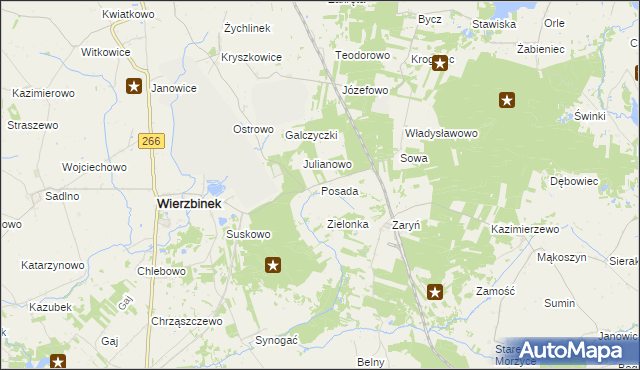 mapa Posada gmina Wierzbinek, Posada gmina Wierzbinek na mapie Targeo