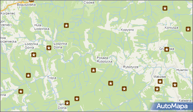 mapa Posada Rybotycka, Posada Rybotycka na mapie Targeo