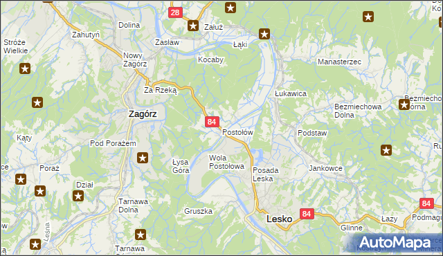 mapa Postołów, Postołów na mapie Targeo