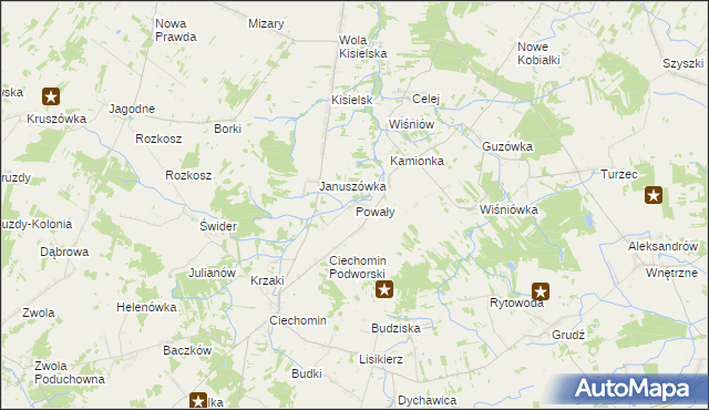 mapa Powały, Powały na mapie Targeo