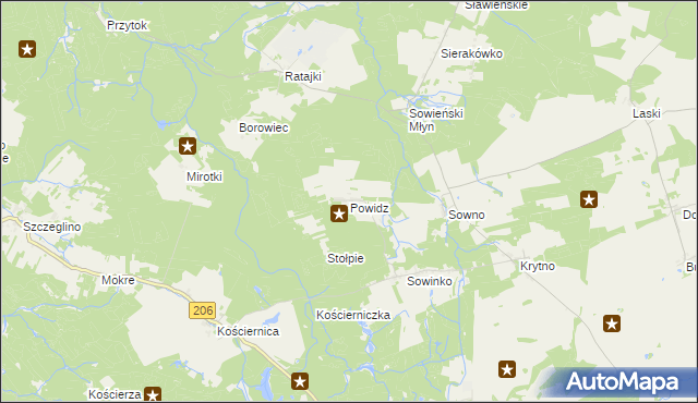 mapa Powidz gmina Polanów, Powidz gmina Polanów na mapie Targeo