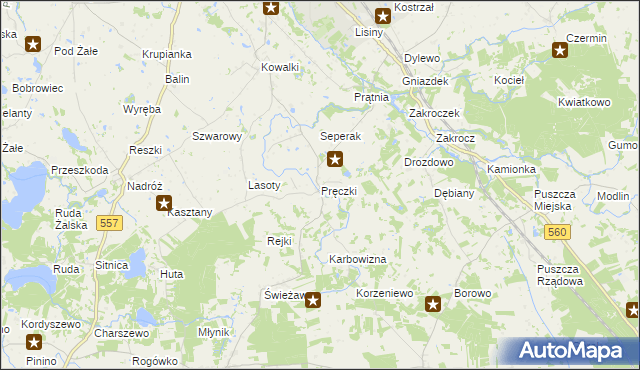 mapa Pręczki, Pręczki na mapie Targeo