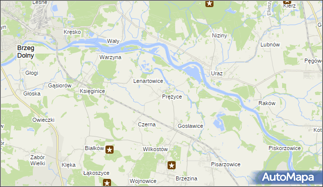 mapa Prężyce, Prężyce na mapie Targeo