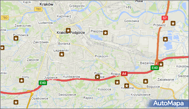 mapa Prokocim, Prokocim na mapie Targeo
