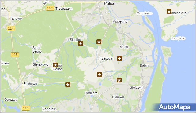 mapa Przęsocin, Przęsocin na mapie Targeo