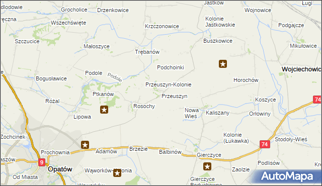 mapa Przeuszyn, Przeuszyn na mapie Targeo