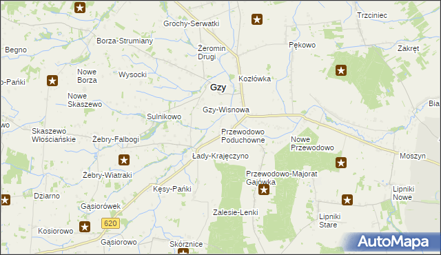 mapa Przewodowo Poduchowne, Przewodowo Poduchowne na mapie Targeo