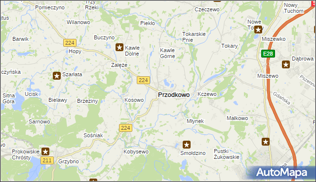 mapa Przodkowo, Przodkowo na mapie Targeo