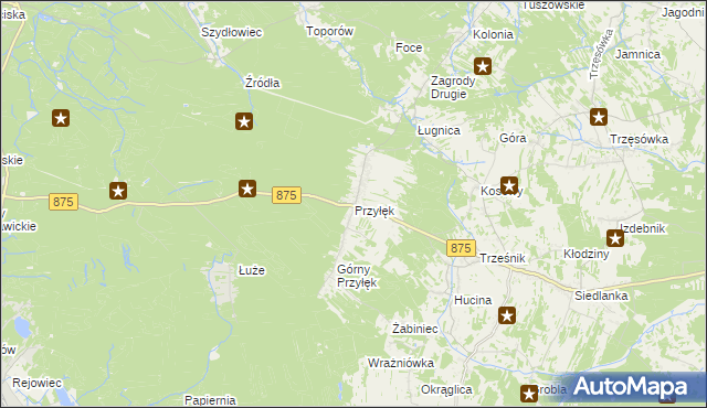 mapa Przyłęk gmina Niwiska, Przyłęk gmina Niwiska na mapie Targeo