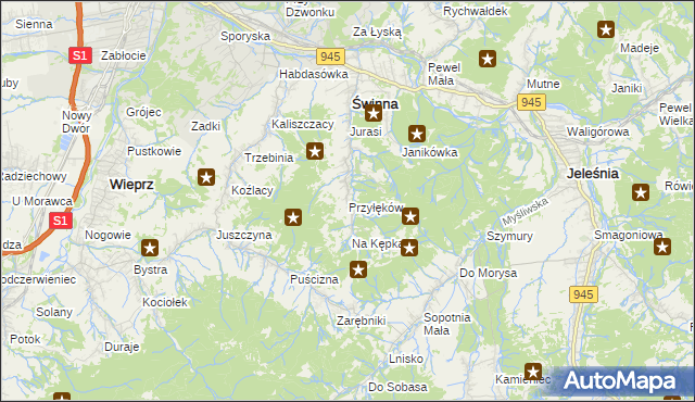 mapa Przyłęków, Przyłęków na mapie Targeo