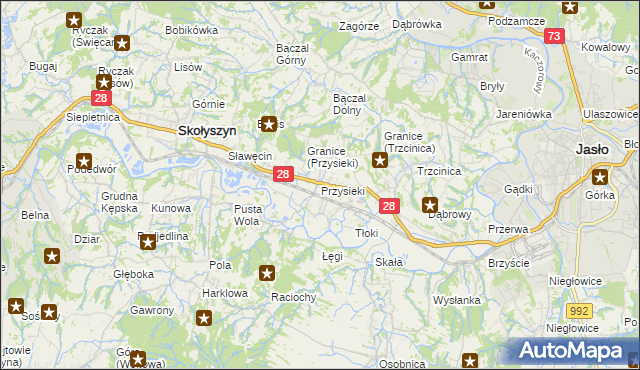 mapa Przysieki, Przysieki na mapie Targeo