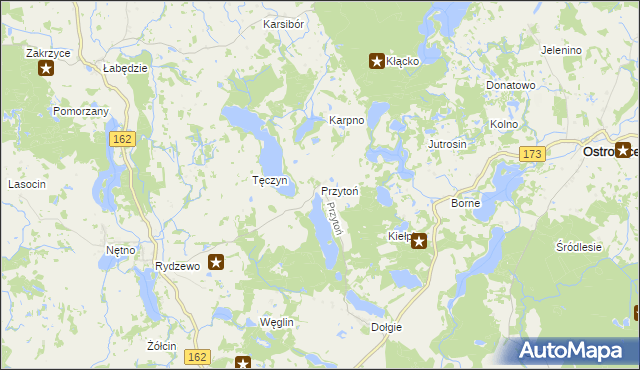 mapa Przytoń gmina Ostrowice, Przytoń gmina Ostrowice na mapie Targeo