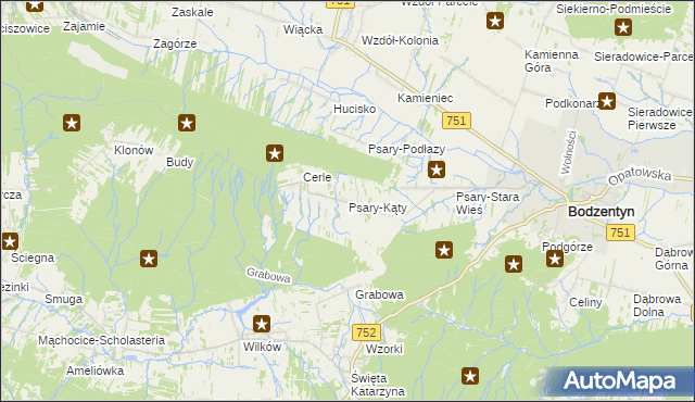 mapa Psary-Kąty, Psary-Kąty na mapie Targeo