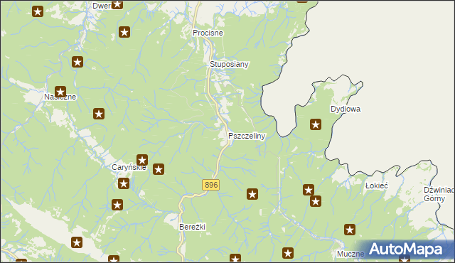 mapa Pszczeliny, Pszczeliny na mapie Targeo