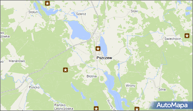 mapa Pszczew, Pszczew na mapie Targeo