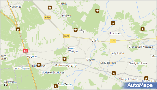 mapa Puchały gmina Łomża, Puchały gmina Łomża na mapie Targeo