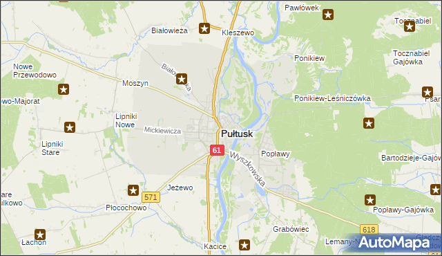 mapa Pułtusk, Pułtusk na mapie Targeo