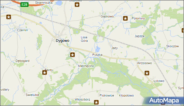 mapa Pyszka, Pyszka na mapie Targeo