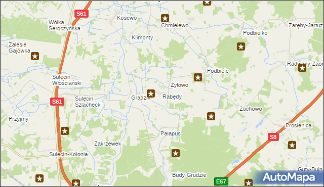 mapa Rabędy gmina Stary Lubotyń, Rabędy gmina Stary Lubotyń na mapie Targeo