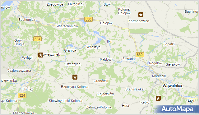 mapa Rąblów, Rąblów na mapie Targeo