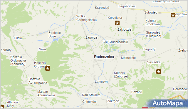 mapa Radecznica, Radecznica na mapie Targeo